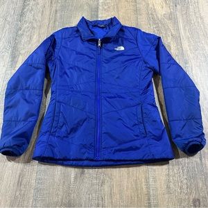 The North Face Puffer Jacket Blue Women’s Size Small Polyester Nylon Black Marks